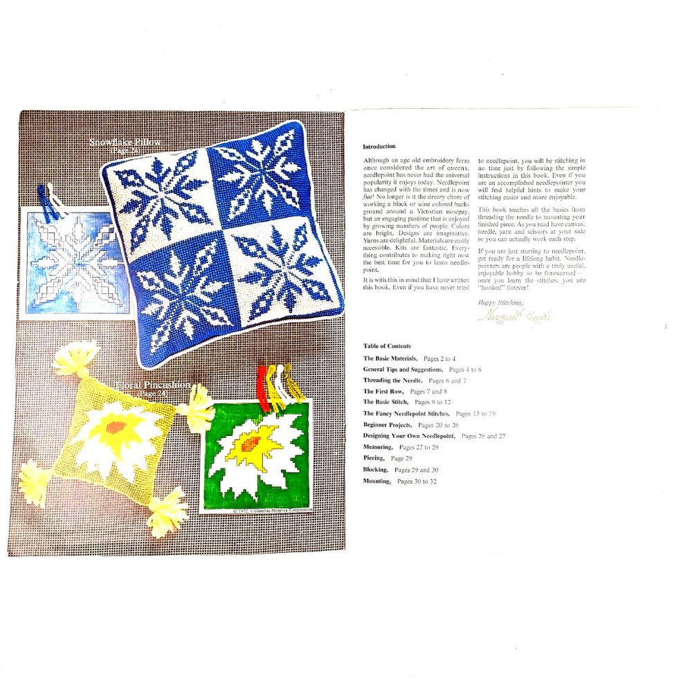 Beginner's Needlepoint Margaret Boyles Columbia Minerva Book 207 36 Pages 1972 - Picture 3 of 16